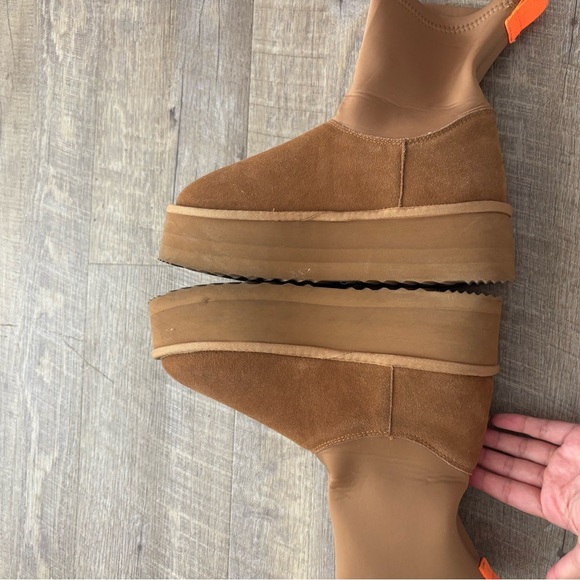 DREAM PAIRS FuzzyChic Sock-Top Platform Mid-calf Snow Boots - Picture 9 of 10